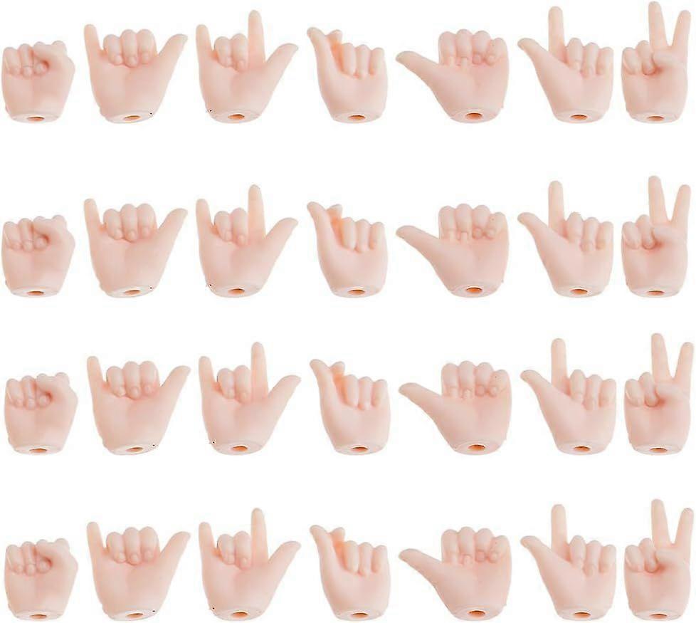 14 Pairs Tiny Hands for Making 7.48 Inch Long Plastic Hand Gesture Set Joints Miniature Hands Movable Dolls Hand Replacement Parts for Small Dolls Mak