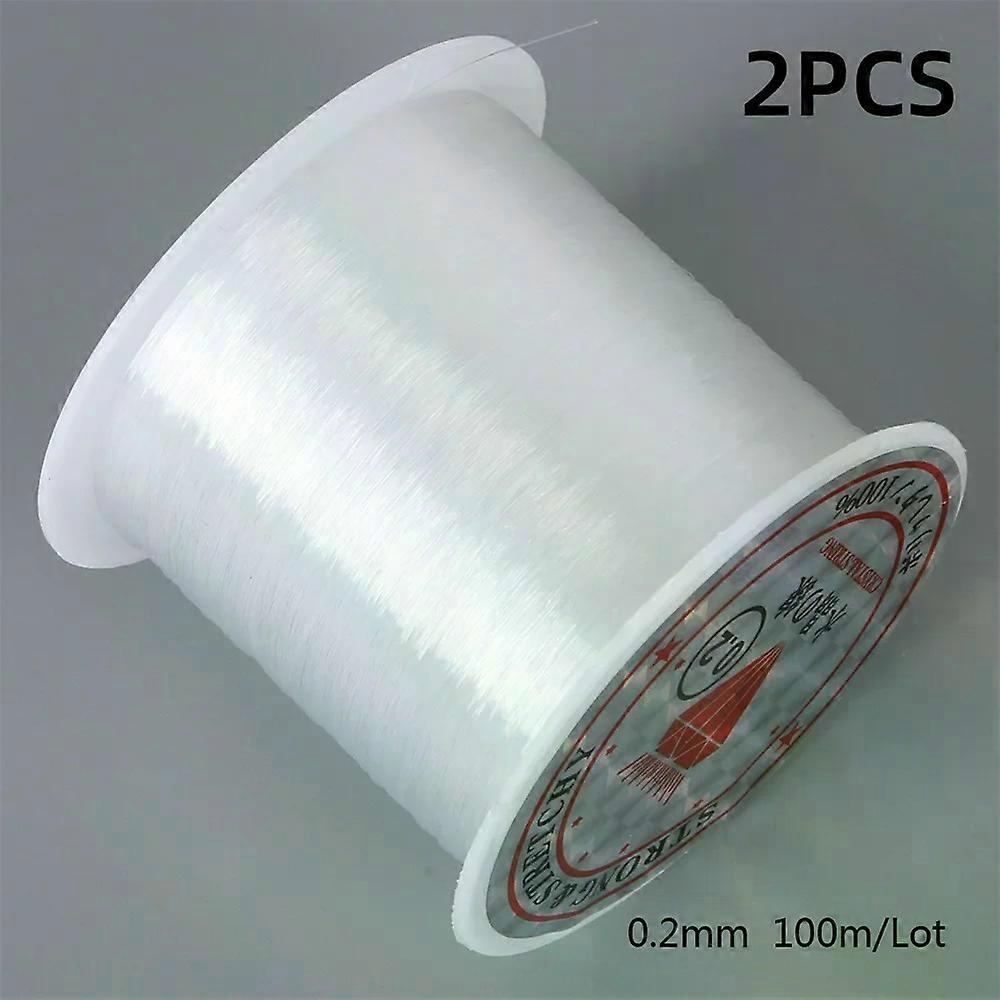 2 Roll Clear Invisible Monofilament Fishing Line 0.2-0.4 DIY Beaded Transparent Nylon Cord Ultra-fine Strong Durable Fish Thread