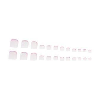 24x/Set French Artificial Toe Nails False Toenails Bowknot Full Cover Nail Press on Toe Nails False Toenails Multicolor