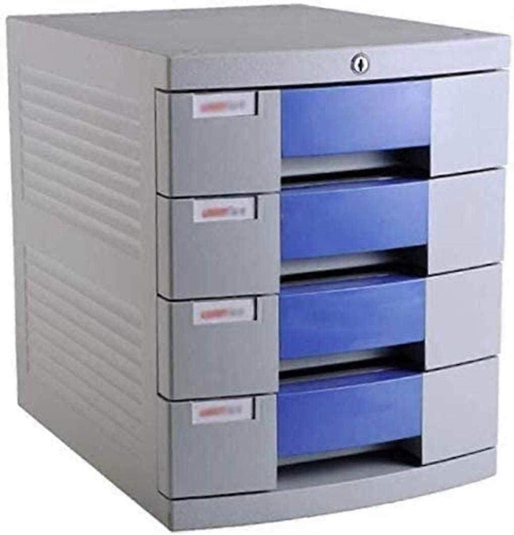 Small Plastic File Cabinet with Lock - Compact Office Desk Storage Box for Organizing Files and Accessories, 3 Drawer Design