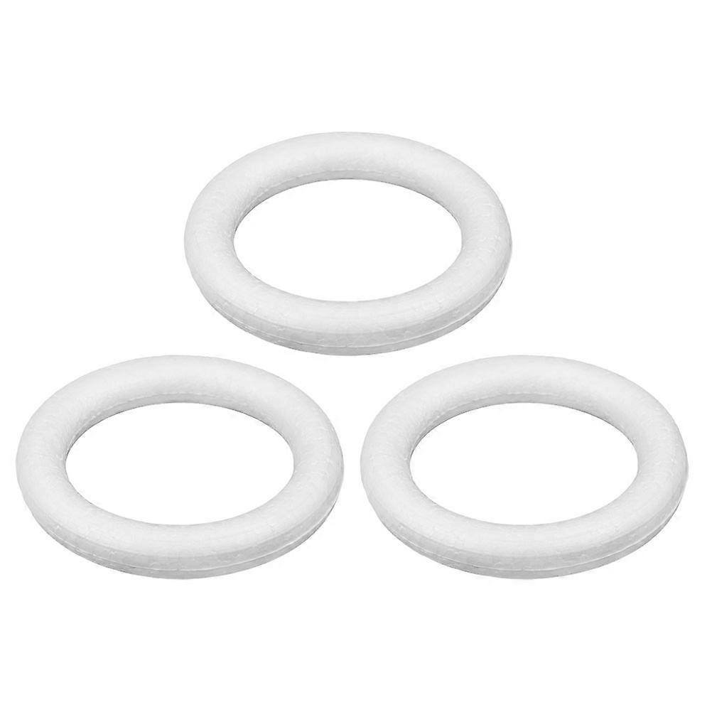 White Foam Wreath Form Round Ring for DIY Crafts 3Pcs