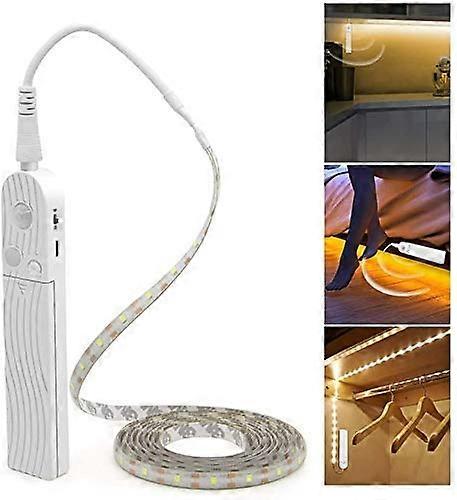 LED Motion Sensor Under Cabinet Light 10Ft Waterproof USB Rechargeable Strip with 4 Modes