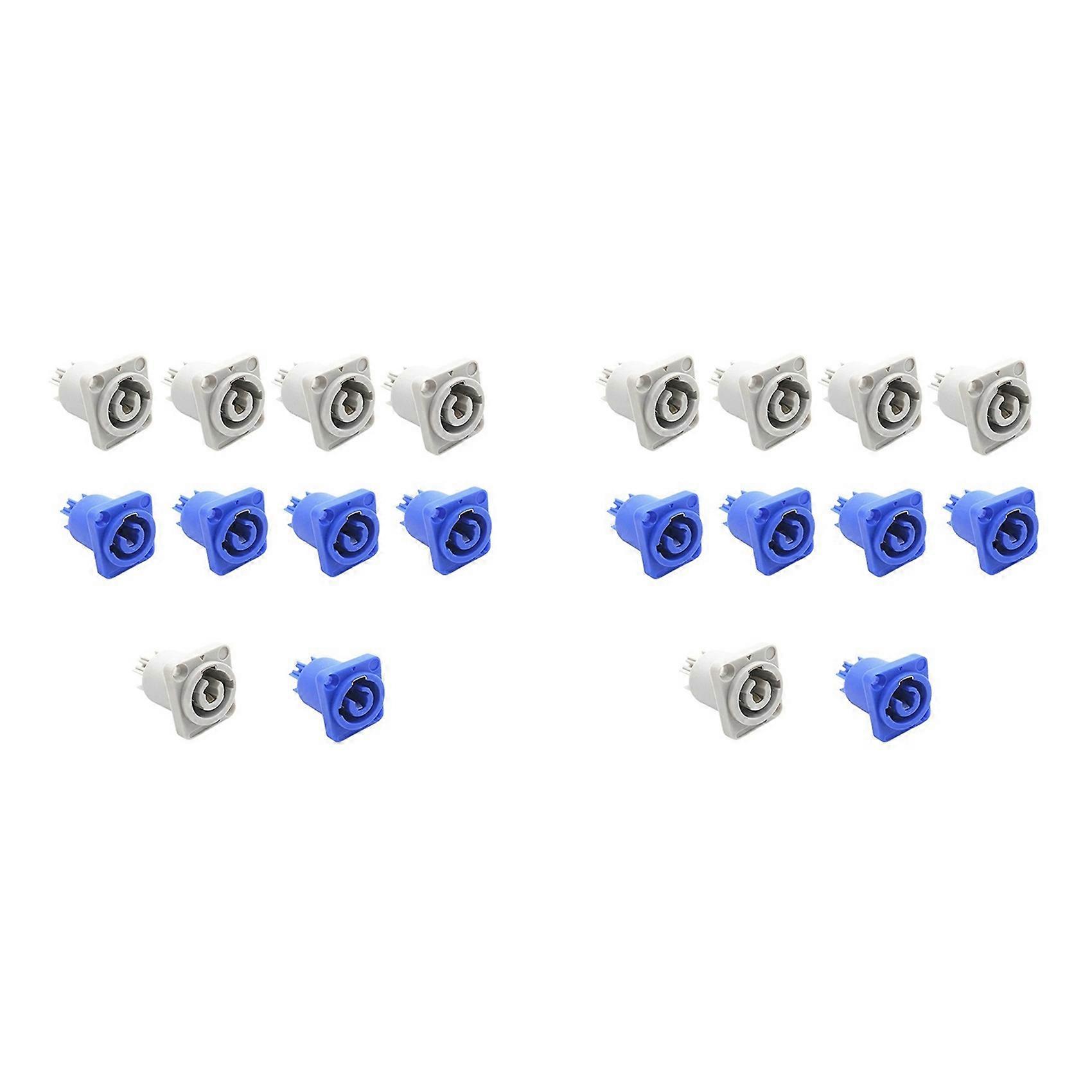 20Pcs 3 PIN 20A 250V AC Powercon Connector Socket NAC3MPA-1 NAC3MPB-1 Output Connector Blue and Grey White