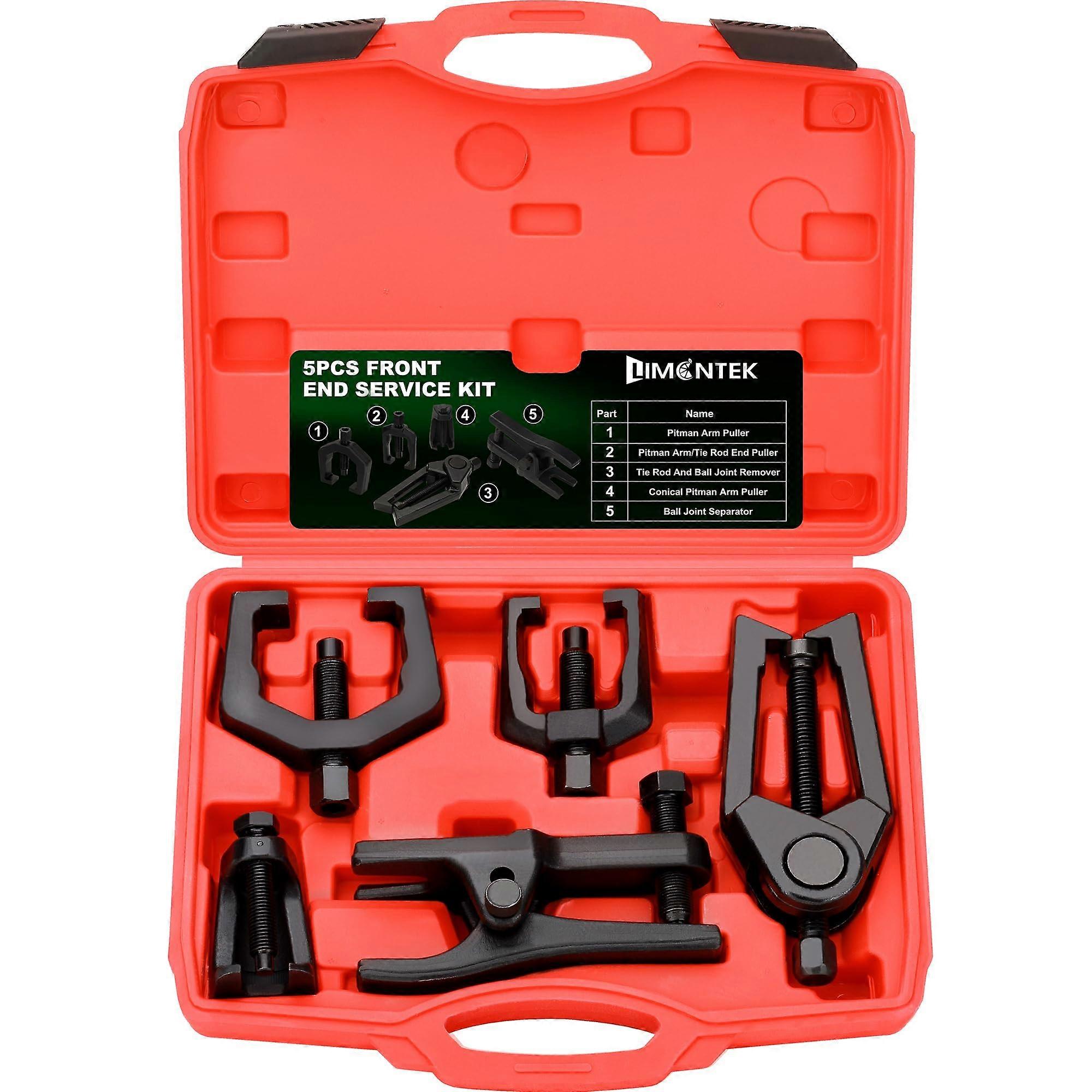 Front End Service Kit with Ball Joint Separator, Pitman Arm Puller, Tie Rod End Removal Tool Set