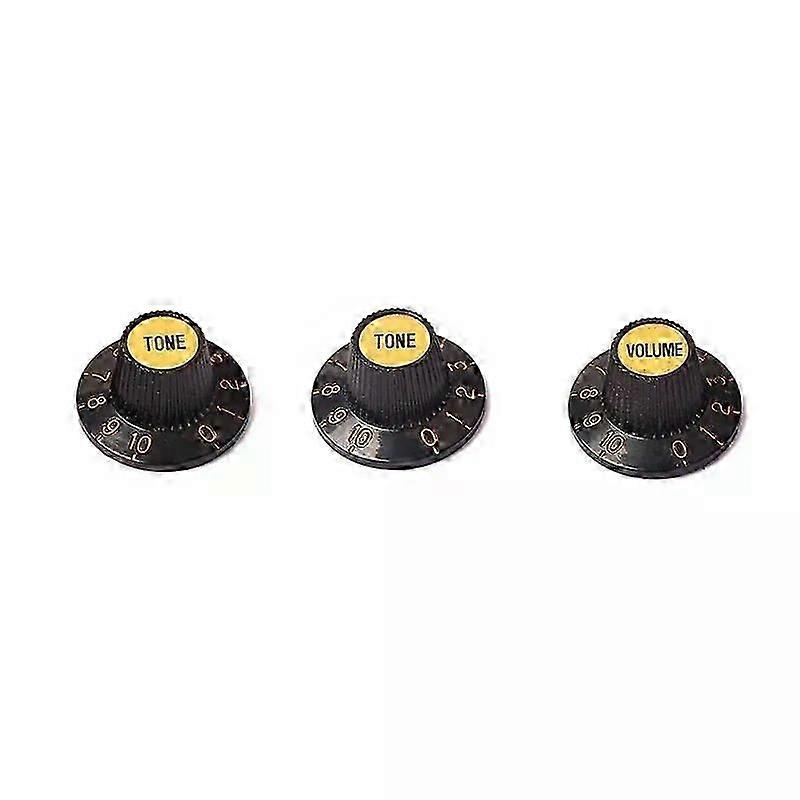 Abue-universal Fitting Solid Knobs Guitar 2 Tone 1 Volume Amplifier Effect Pedal Witch Hat Skirted Knobs Set