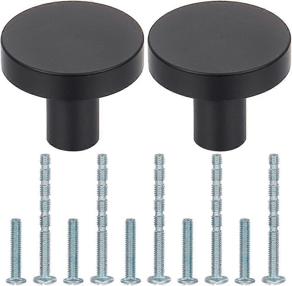 10 Sets Round Black Drawer Knob Metal Aluminum que Mushroom Solid Kitchen Cabinet Hardware Pulls Knobs Handle with Screws for Bathroom Cupboard Chest 