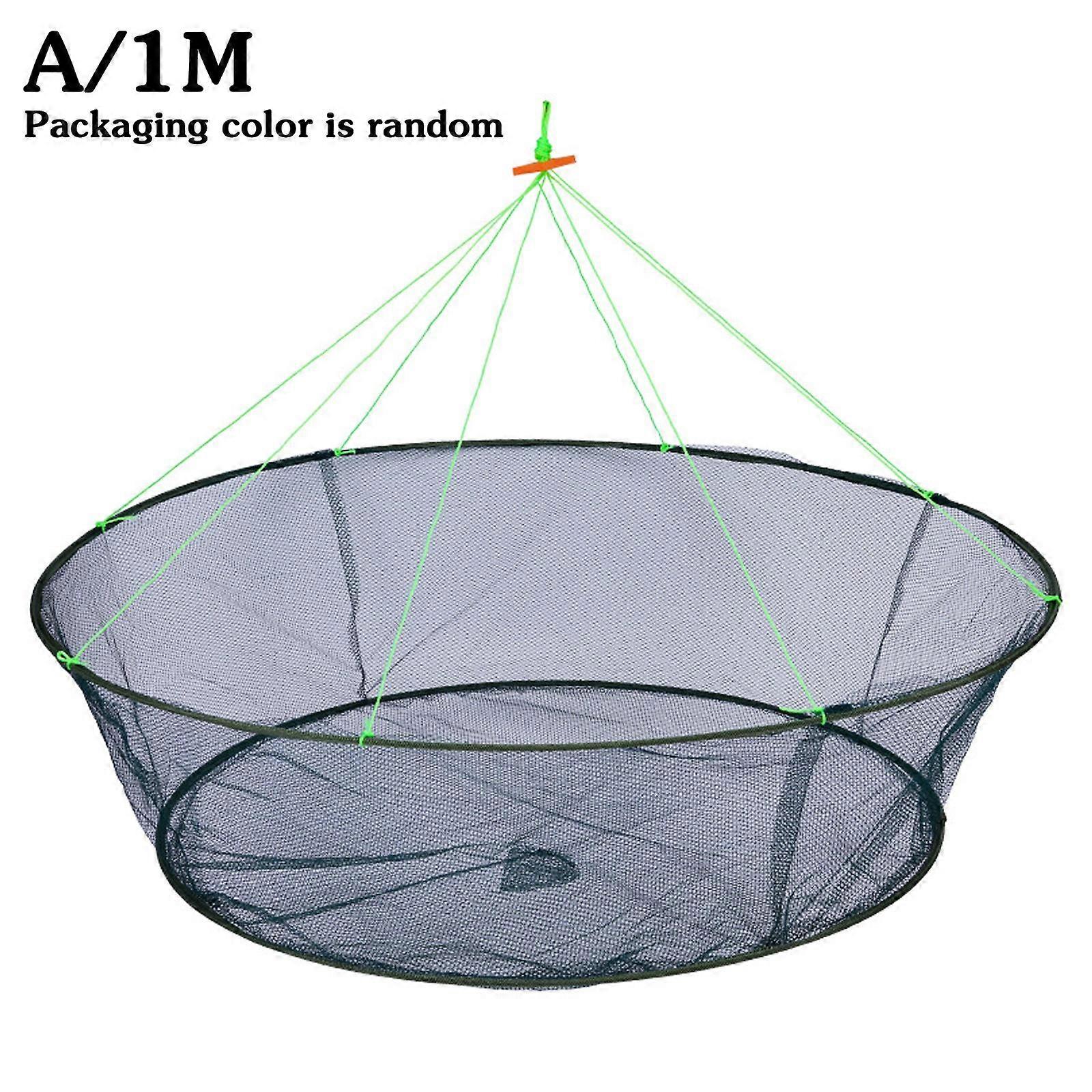 Foldable Drop Fishing Landing Net Crayfish Shrimp Catcher Tank Casting Network Mesh For Fish Trap Cage Anti Corrosion Fish Trap