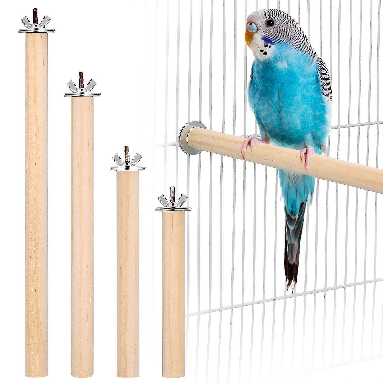 Parrot Perch Wood Bird Stand for Parrots 4Pcs Stable Comfortable Platform