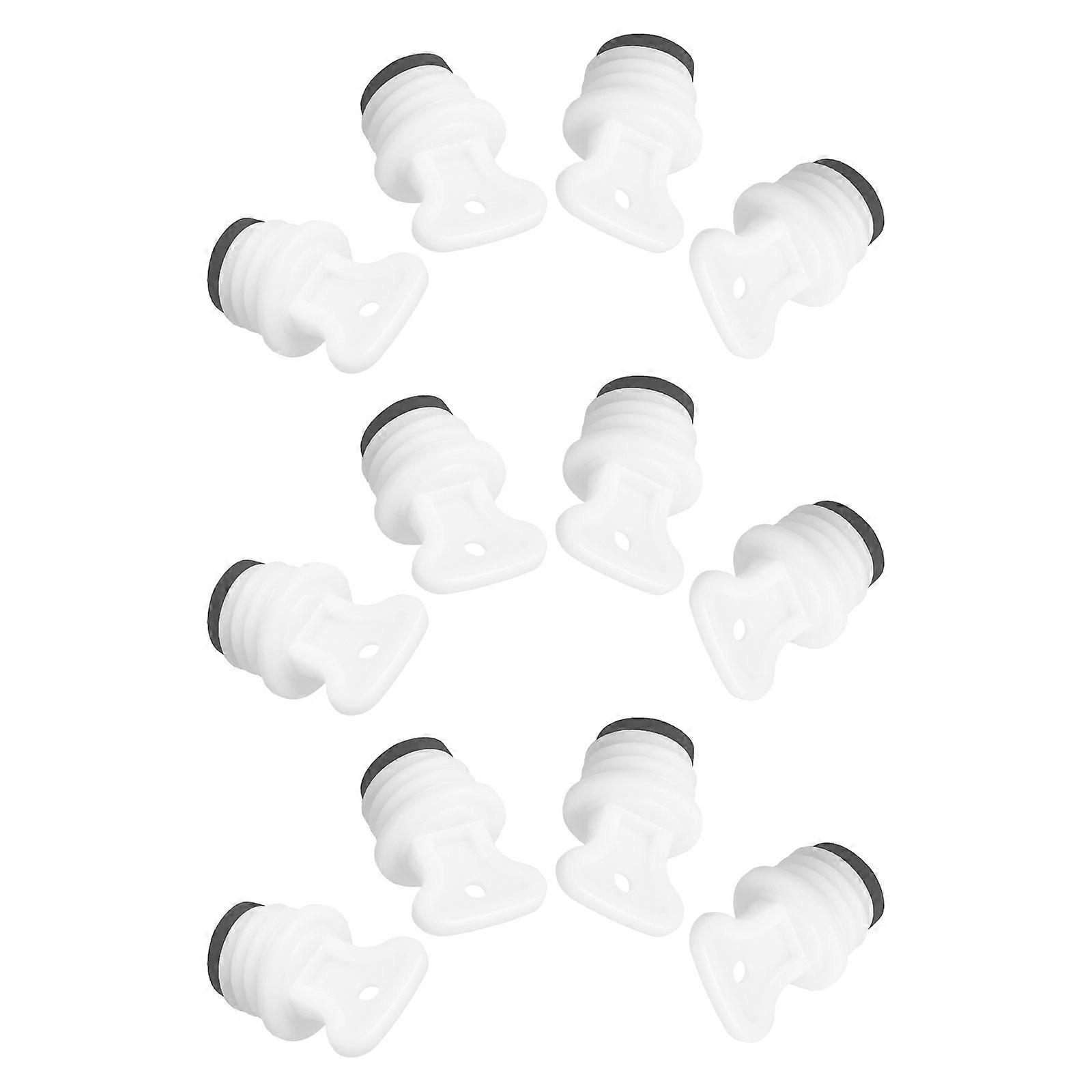 Rubber Hot Water Bottle Caps Leakproof Replacement Set 12Pcs White