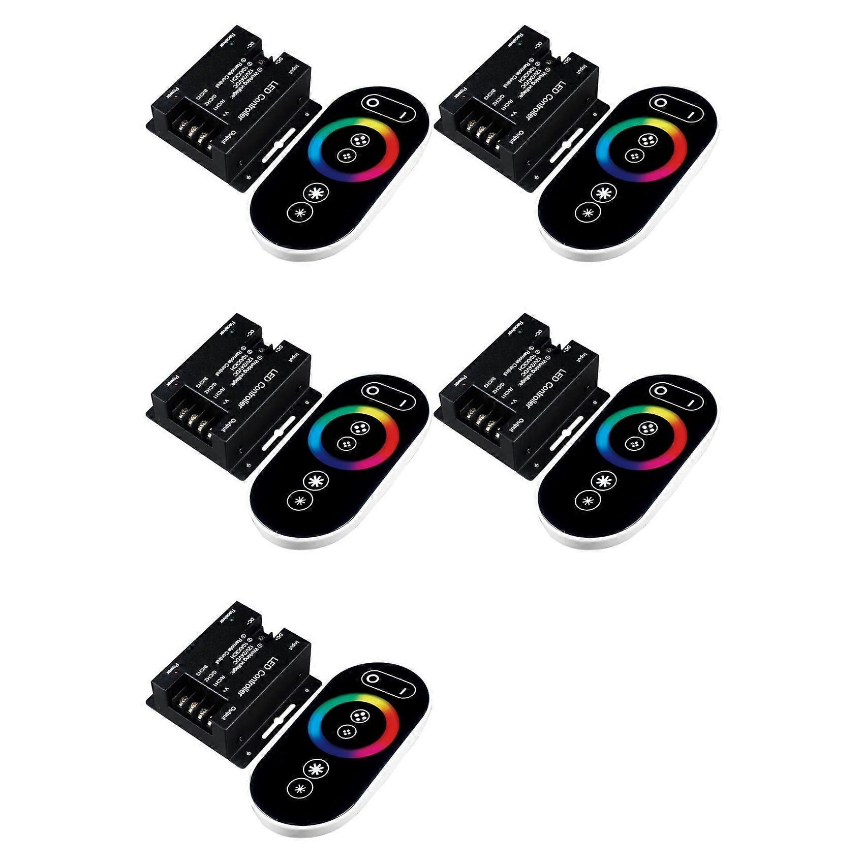 5X Led RF Remote Control RGB Controller for RGB Strip,10A/Channel,DC12V/24V,Touch Panel Dimmer,Max 20m Radius