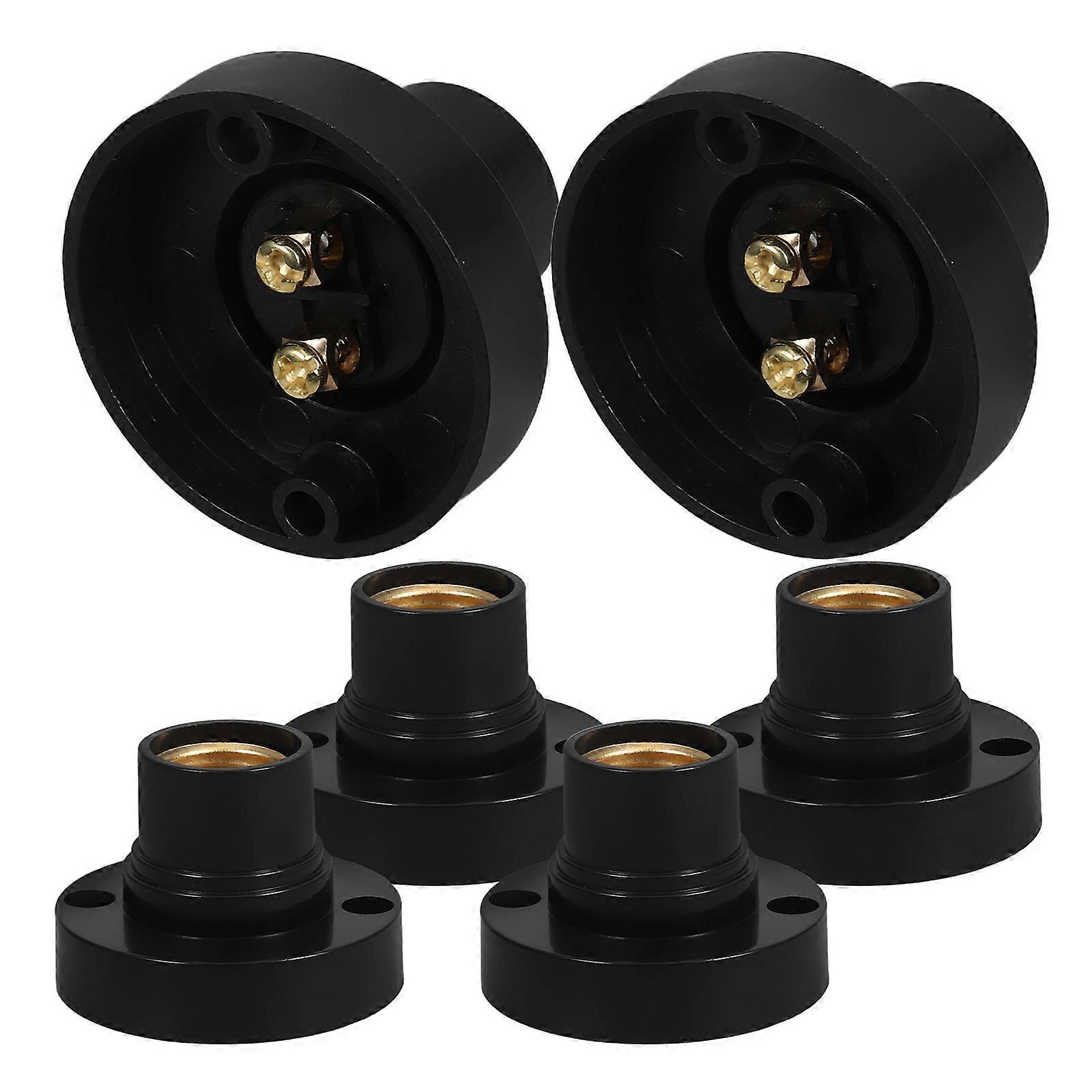 Durable Black Mini E14 Screw Fitting Lamp Holder for Easy Installation and Versatile Use, 6pcs