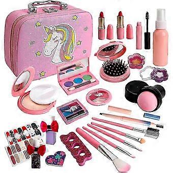 Kinderen Make-up Sets voor meisjes, Wasbare Kinderen Make Up Kit Meisjes Speelgoed, Niet-giftige Make-up Set voor kleine meisjes, Kinderen Make-up Sets Kids Speelgoed Kerstmis Bir