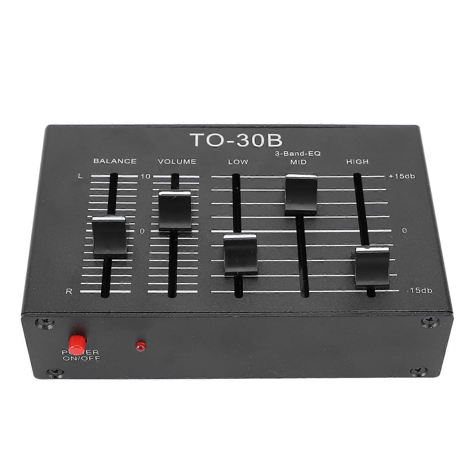 Stereo EQ Equalizer 3 Band Audio Equalizer with Isolated Power Supply for Turntables and Guitars