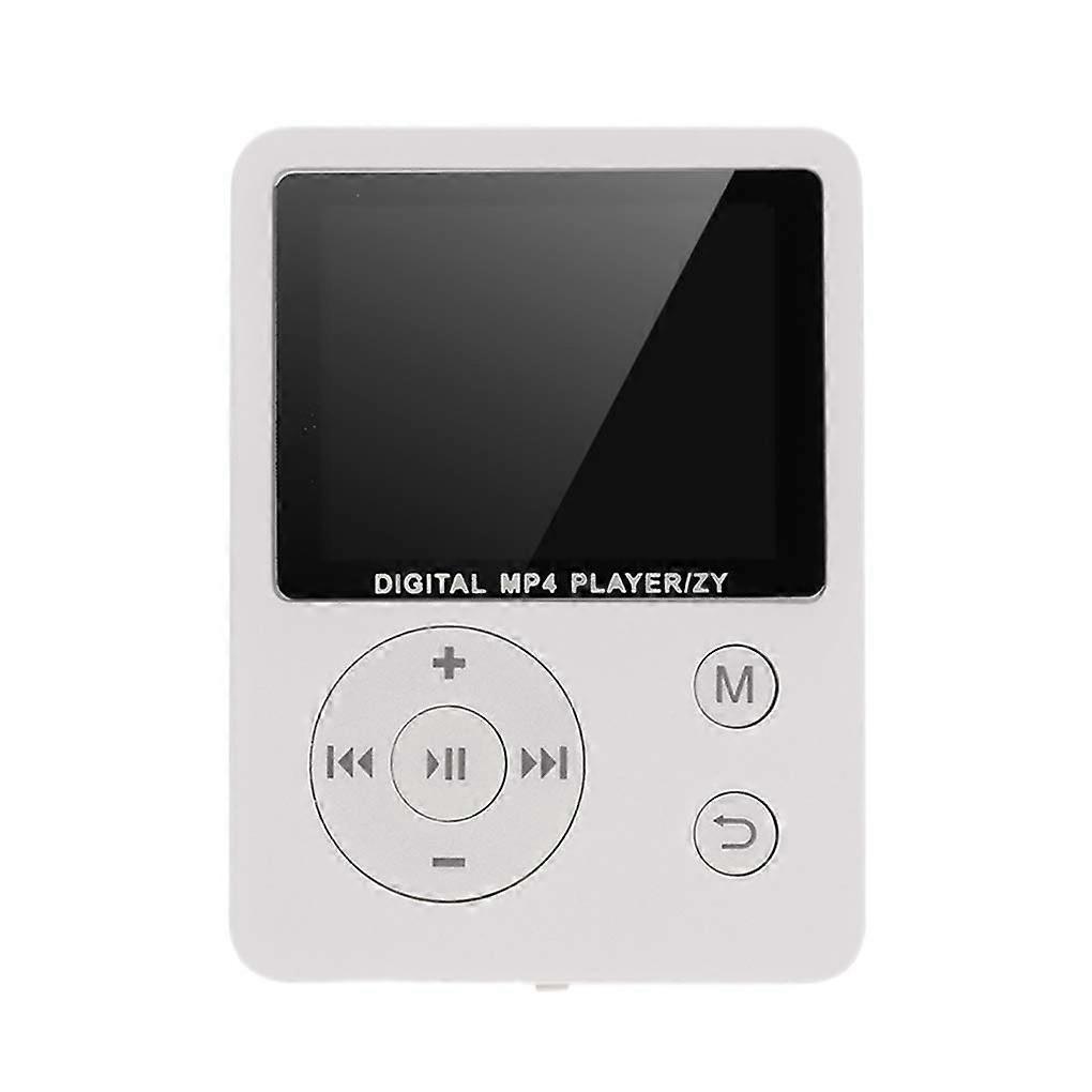 Mini MP3 Player with 3.5mm Earphone Port, FM Radio, Audio Recording, 1.8" TFT Screen, White MP4 Music Playing Device