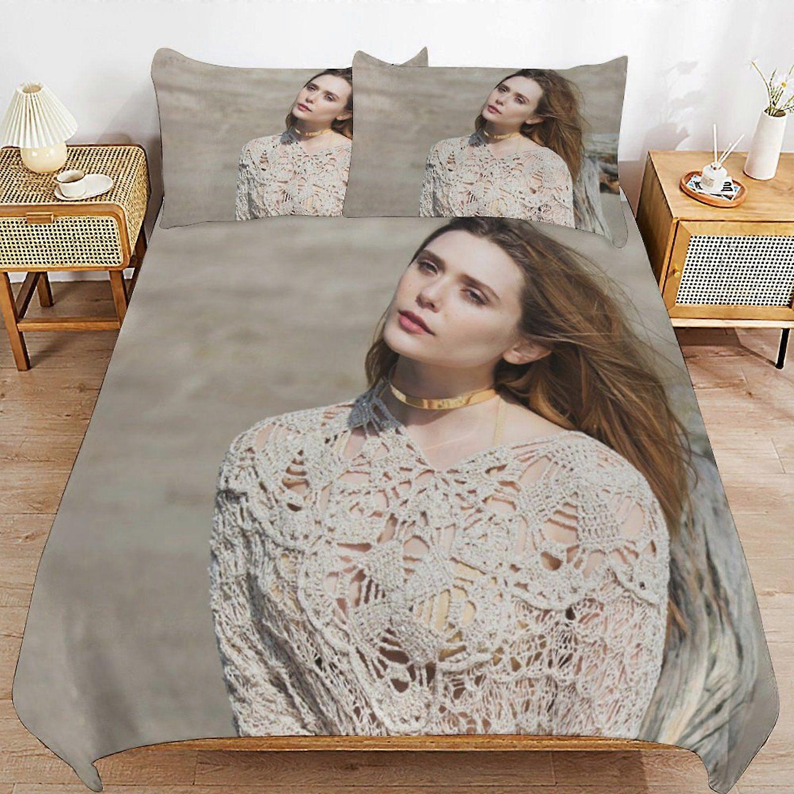 Elizabeth olsen Complete Bed Solution Long Thread Use Durable Zip Soft Touch Duvet Cover Sets Practicality