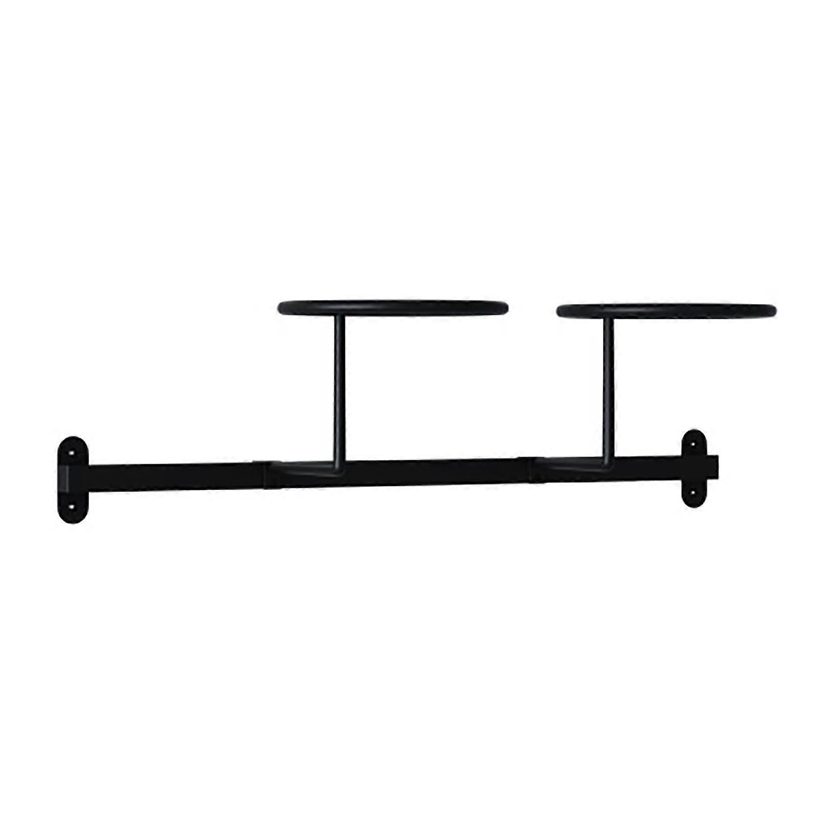 Hat Rack Stand with Circular Hooks, Metal Wall Mounted or Freestanding Hat Organizer, Black for 2 Hats