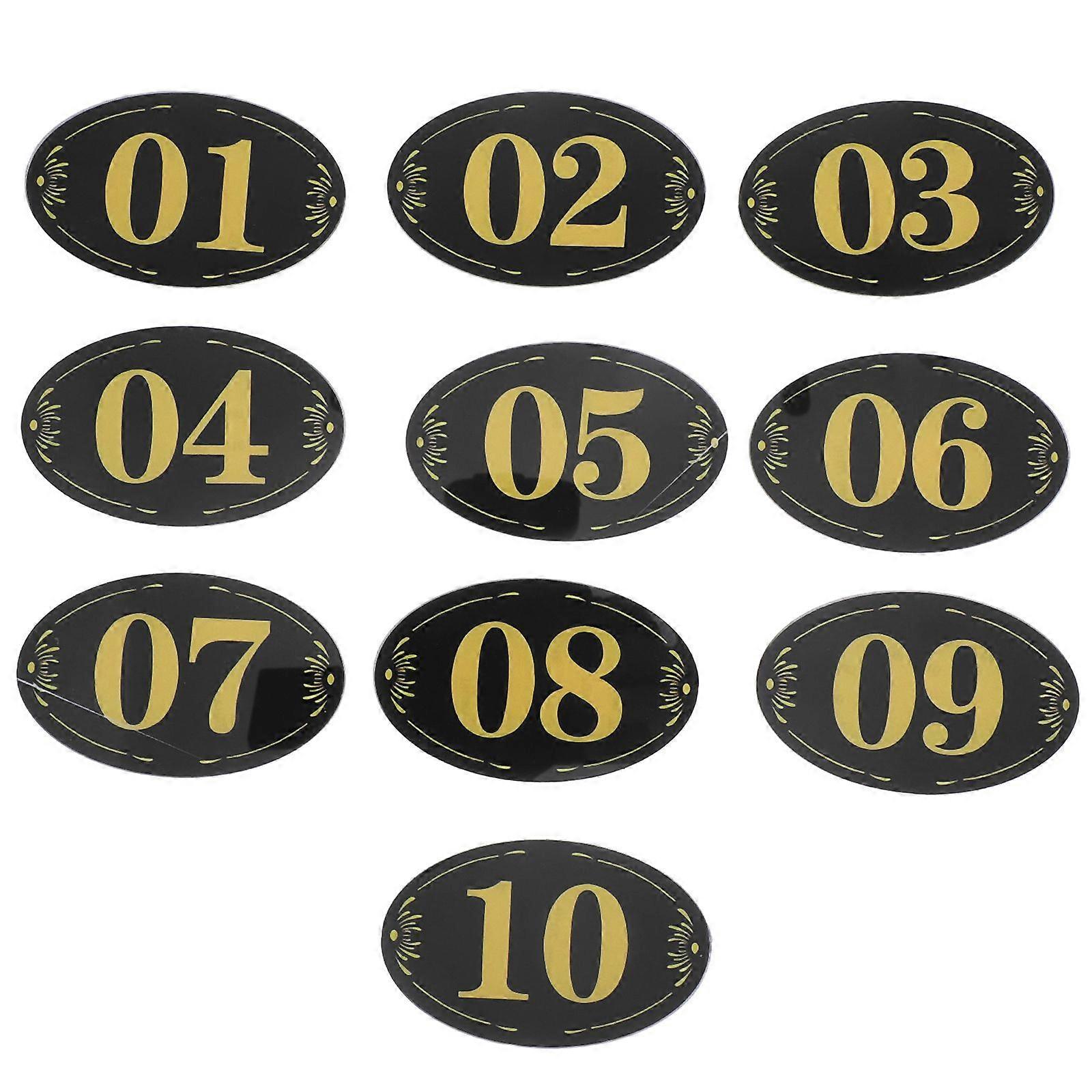 10 Pcs Locker Number Signs Door Sign With Self-Adhesive Tape Number Plastic Room Number Table Number Office Number Cabinet Sticker For Home Office Hot