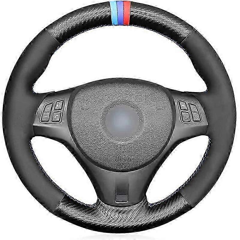 25-26 Car Steering Wheel Cover Diy Hand-stitched Genuine For BMW 1 Series E81 E82 E87 E88 /3 Series E90 E91 E92 E93/ M3 E90 E92 E93