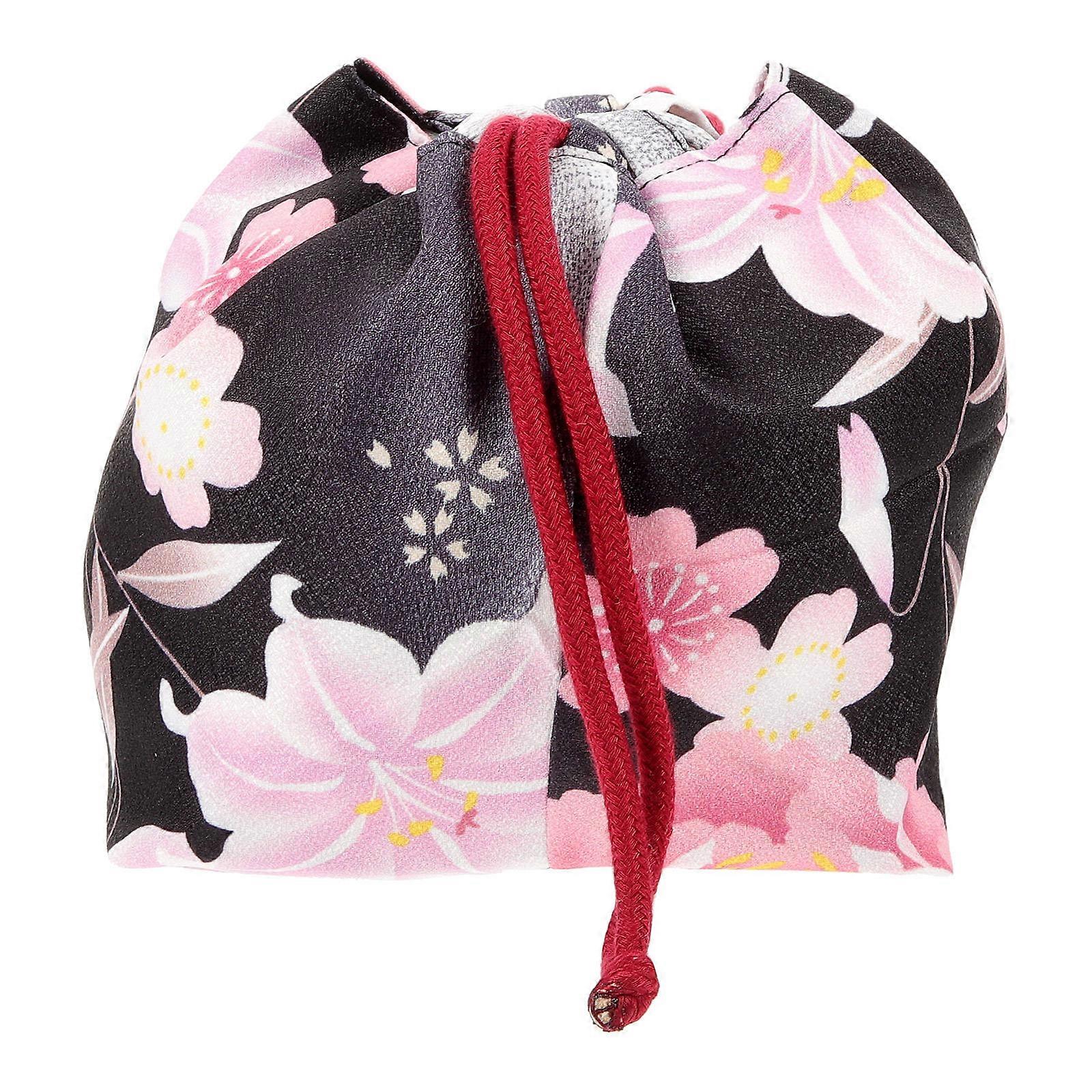 Japanese Style Drawstring Pouch for Storage Polyester Jewelry Bag