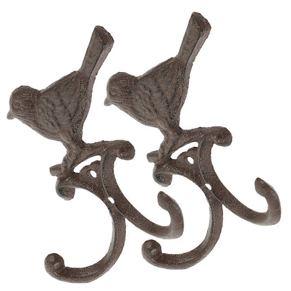 Bird Shaped Coat Hook Iron Wall Hanger for 2Pcs Home Decoration