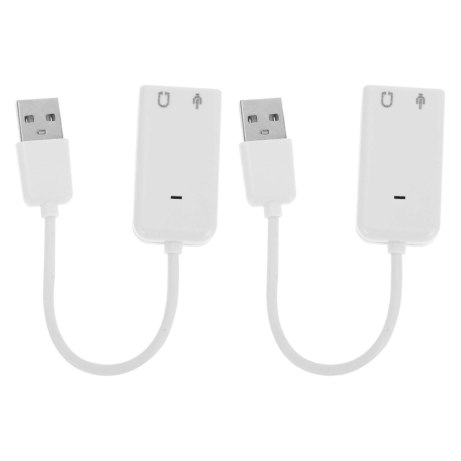 2pcs Laptop USB External Audio Sound Adapter
