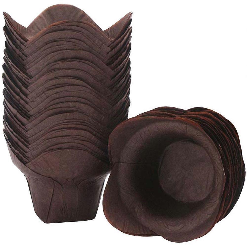Lotus Cupcake Liners Middle-Sized Baking Cups for Storage 100Pcs Coffee