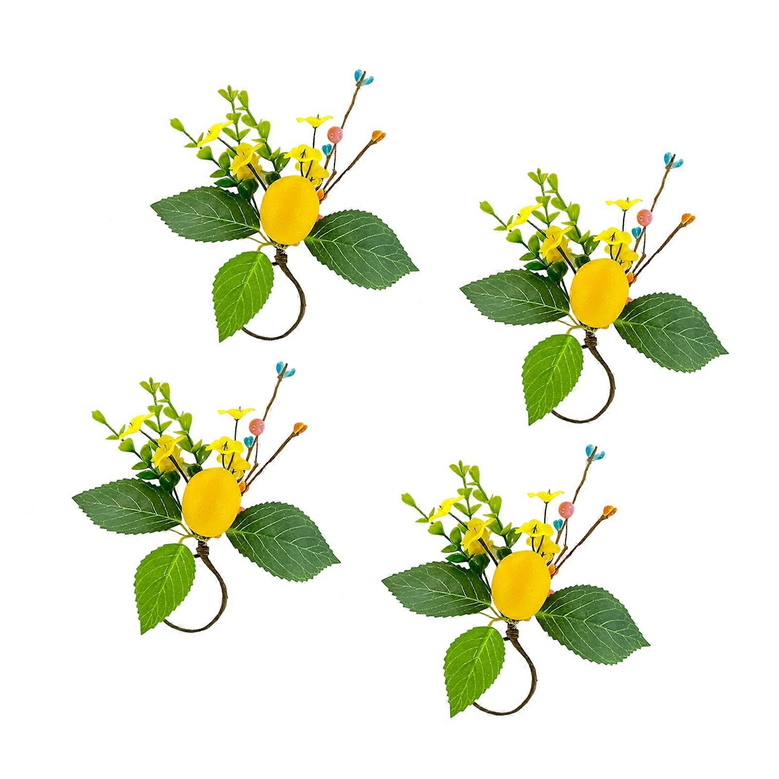Multifunctional Spring Inspired Napkin Rings Crafted With Silk Leaf Artificial Grass And Easter Design For Various Styles Multicolor