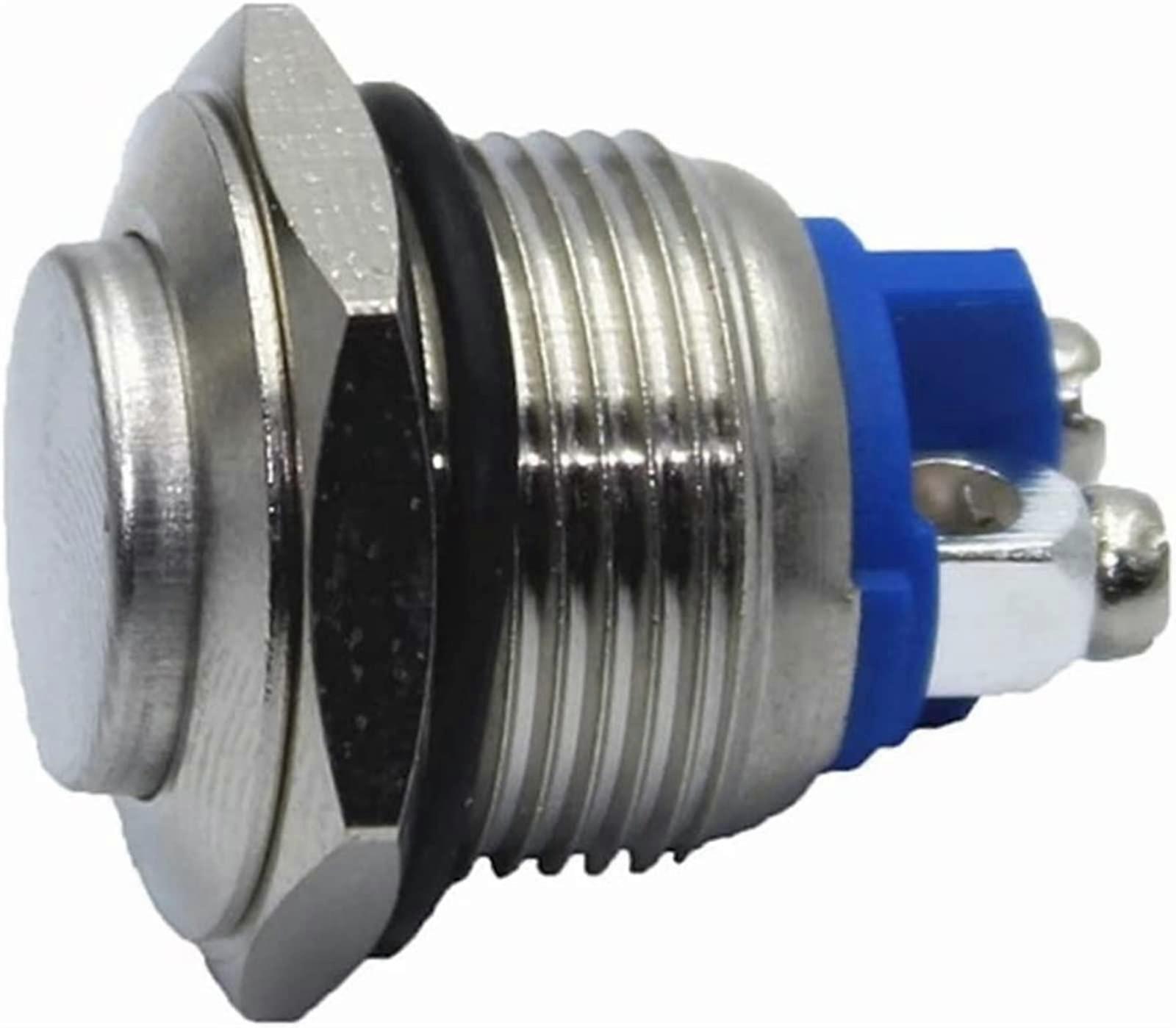 100Pcs 16mm Waterproof Metal Push Button Switch SelfReset Momentary Power Start Button