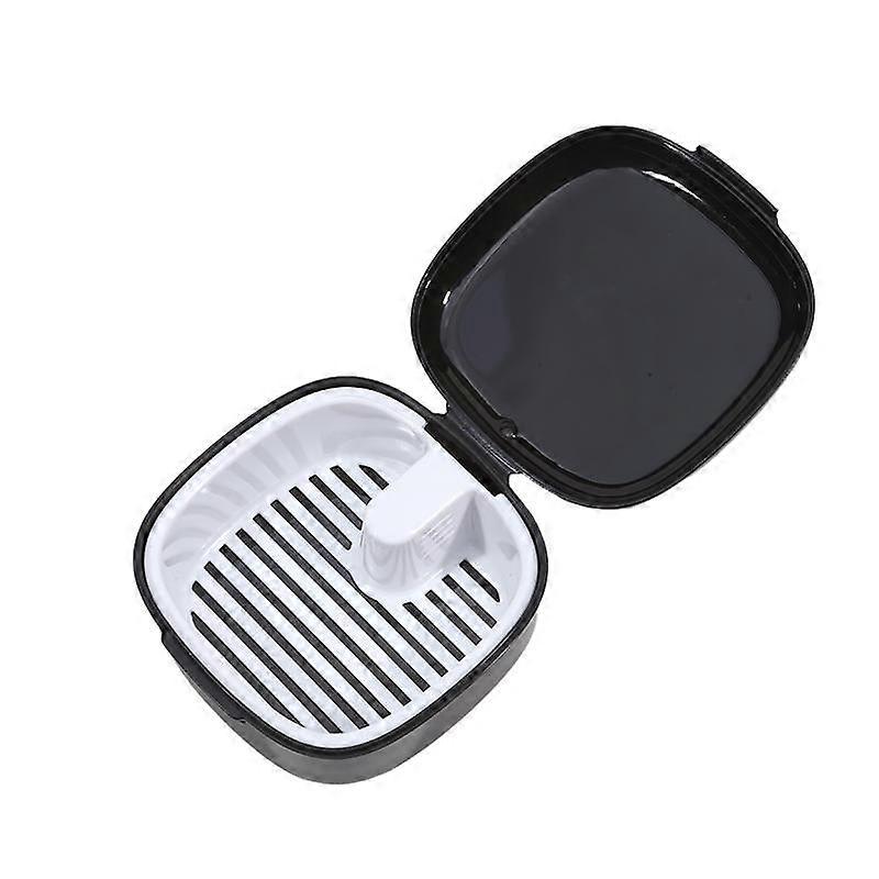 1pc Denture Bath Box Artificial Tooth Case Orthodontic Retainer Case With Hanging Net Container Cleaning False Teeth Storage Box