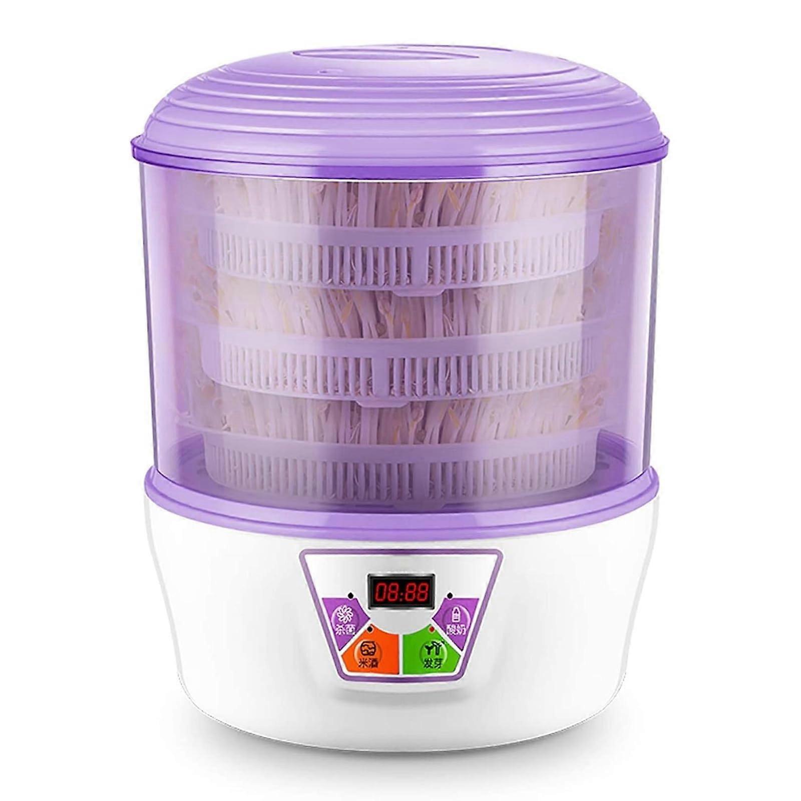 Bean Sprout Growing Machine, 3 Layer Automatic Seed Sprouter for Mung Beans with Water Circulation