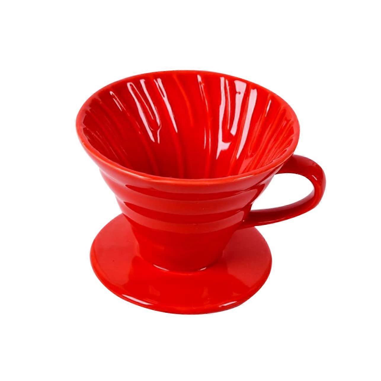Pour Over Coffee Maker with Precise Spout Ceramic Dripper Cup Red for Home and Office