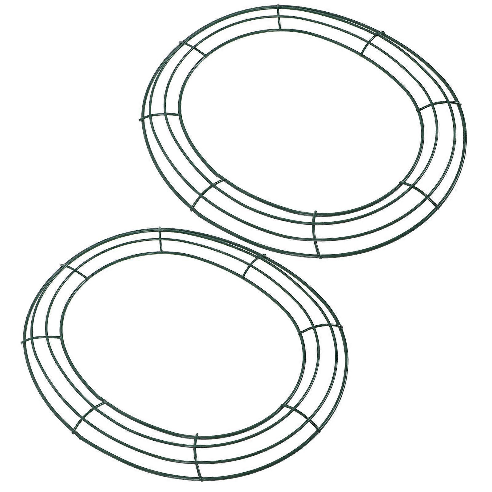 Flower Iron Wreath Frame for Decorating 2Pcs Egg Shaped Wreath Making Rack