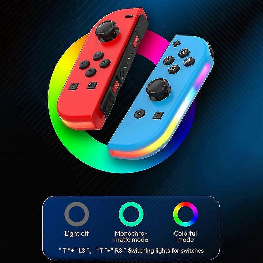 JOY-02 1 Pair Wireless Controller for Nintendo Switch Game Console Bluetooth Game Handle with RGB