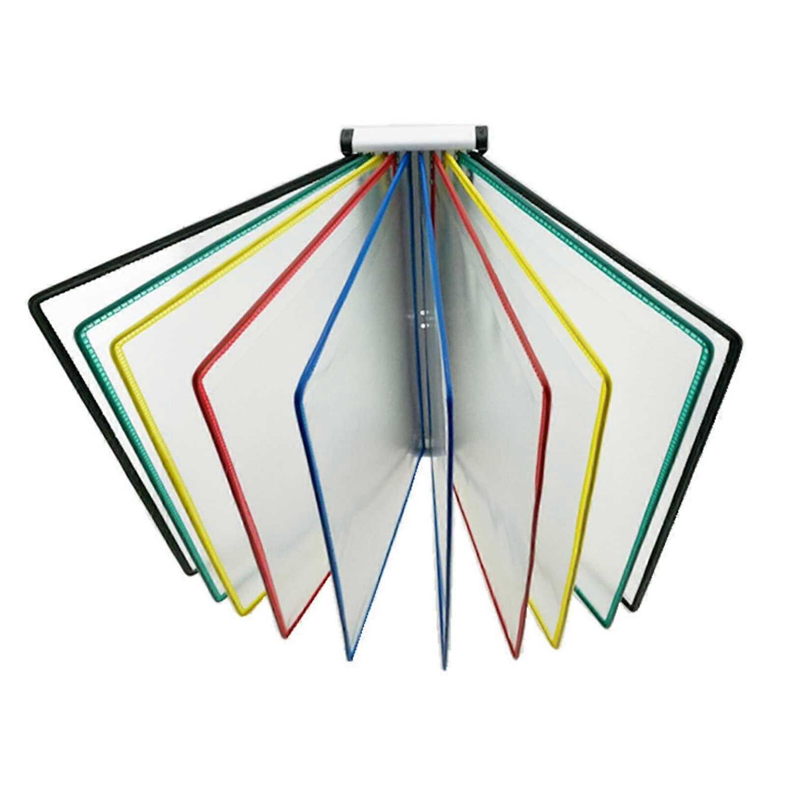 10 Page Wall Mounted Document Display Folder A4 Flip File Holder with Color Pockets for Fast Access