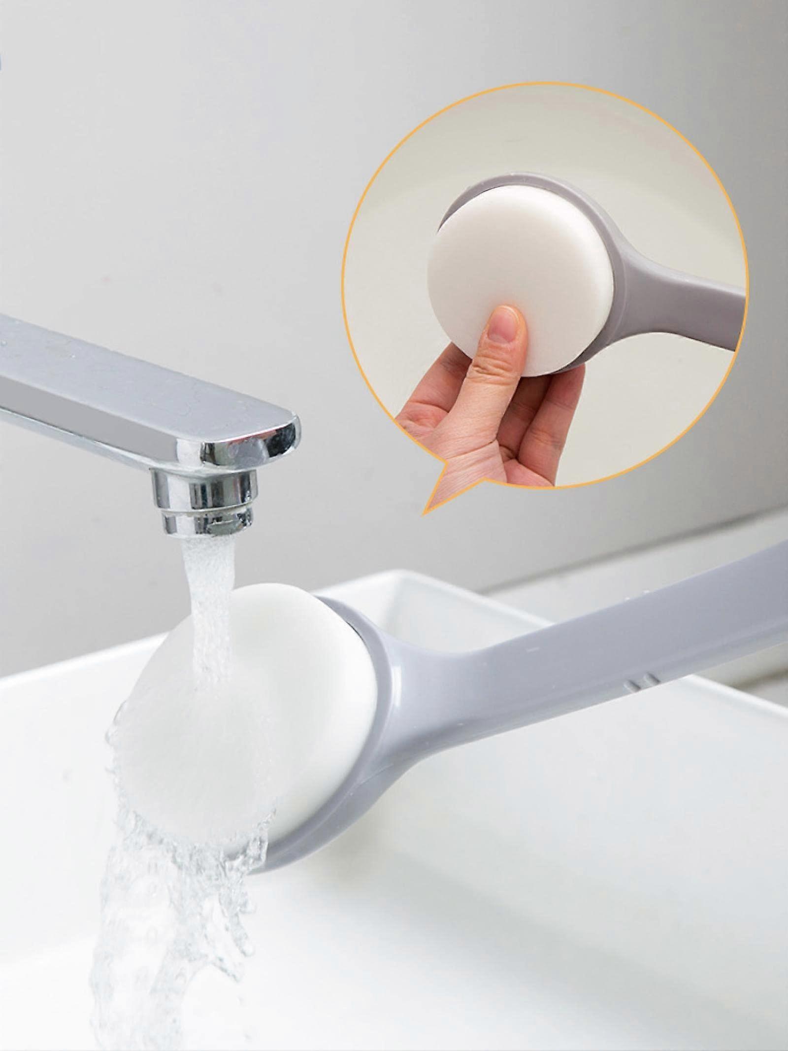 Long Handle Bath Brush with Soft PVA Sponge Back Scrubber for Shower, TwoPiece Set