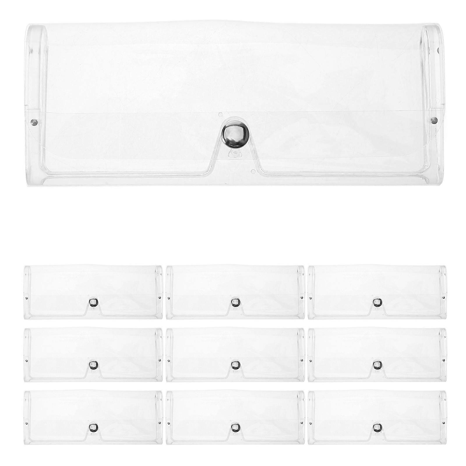Plastic Eyeglass Case Transparent Sunglasses Protective Case with Button 50Pcs