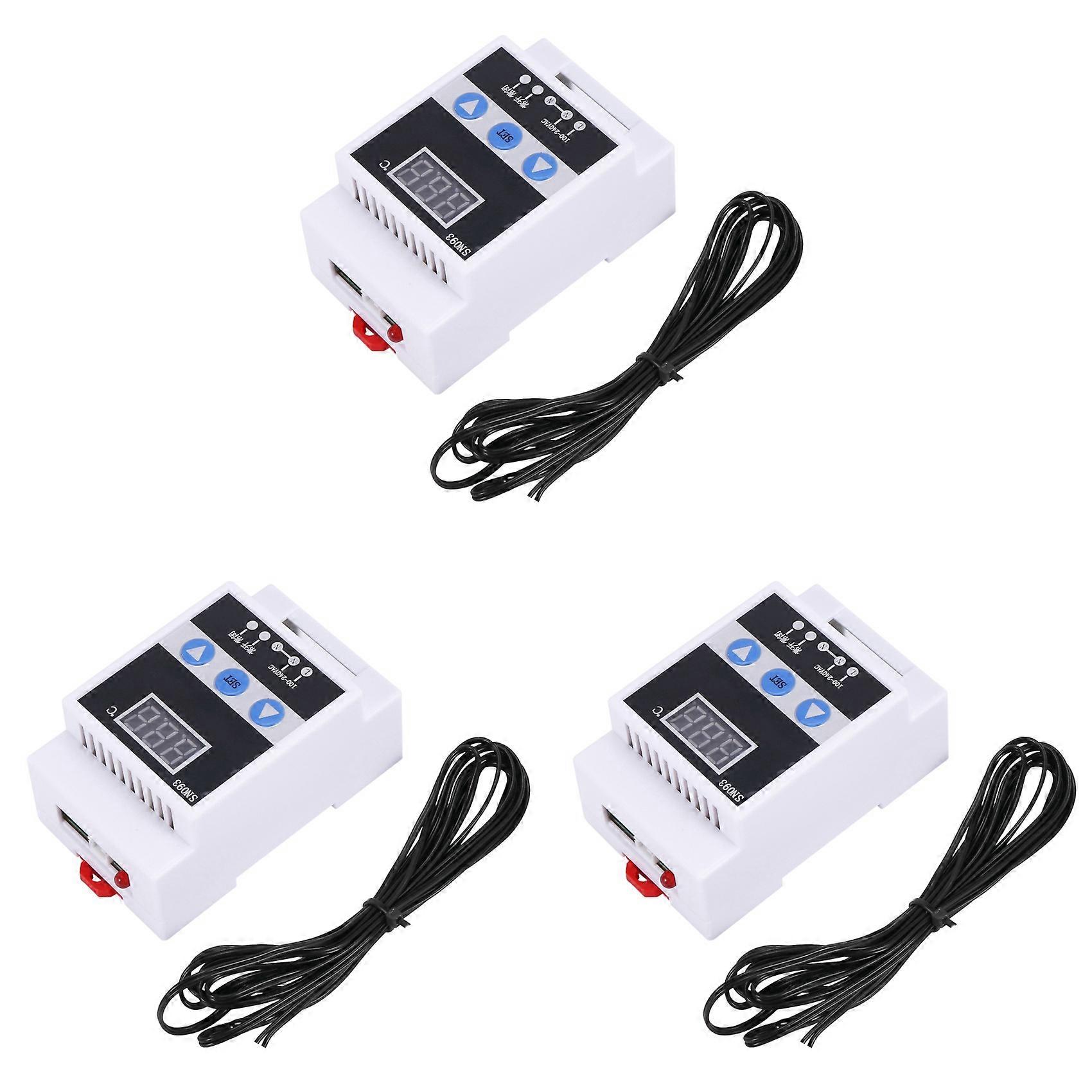 3X TMC-6000 110-240V Guide Rail Thermoregulator Digital Temperature Controller Refrigeration Heating Temperature Control