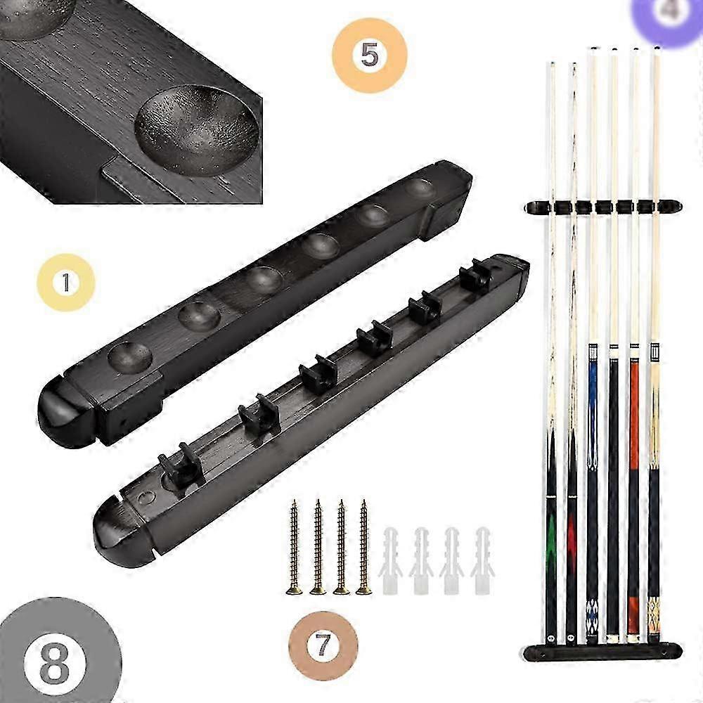 Billiard Cue Rack Space Saving Solid Wood Material Club Billiard Cue Storage Rack