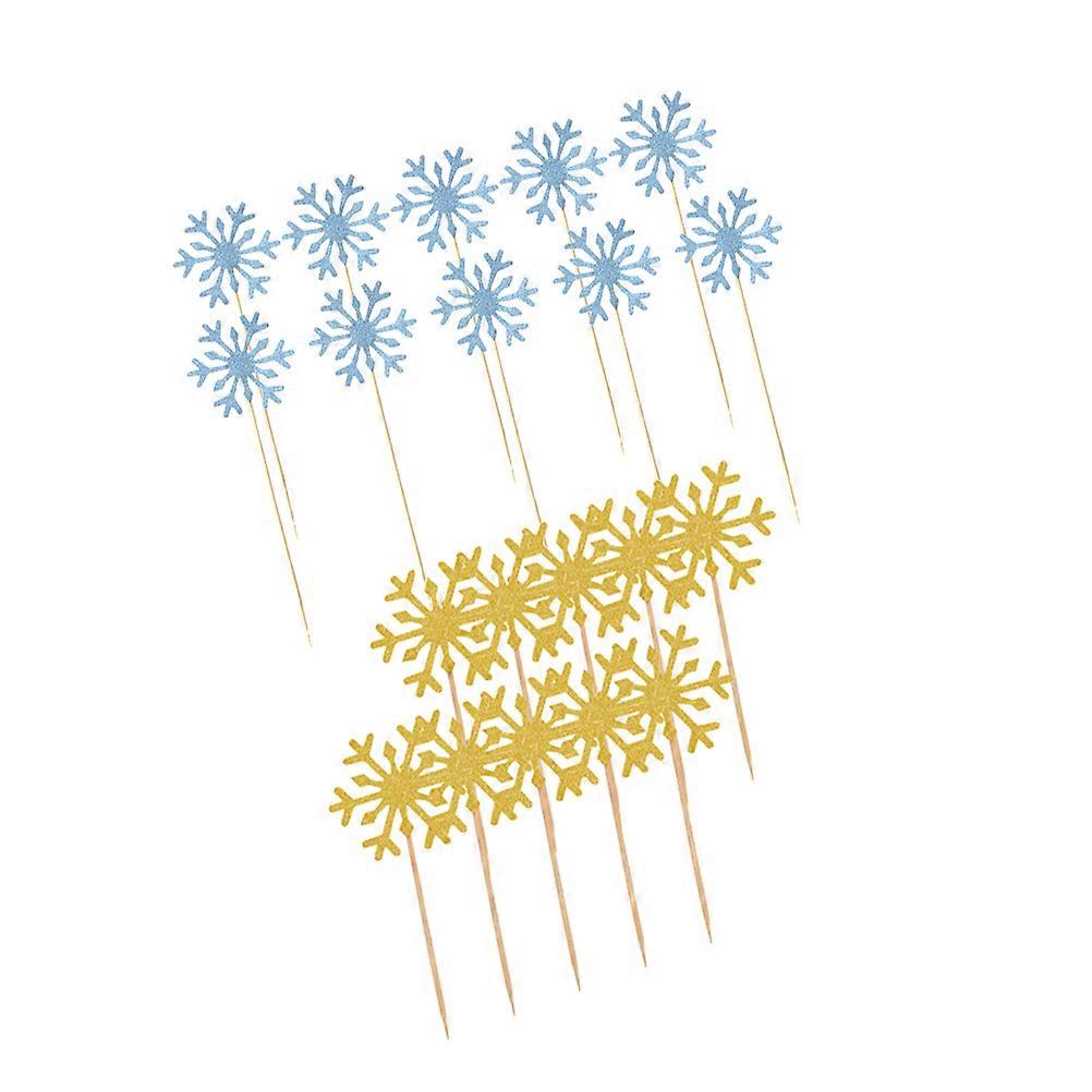Snowflake Shaped Egg Cake Insert Toppers for Cake Decoration 20Pcs