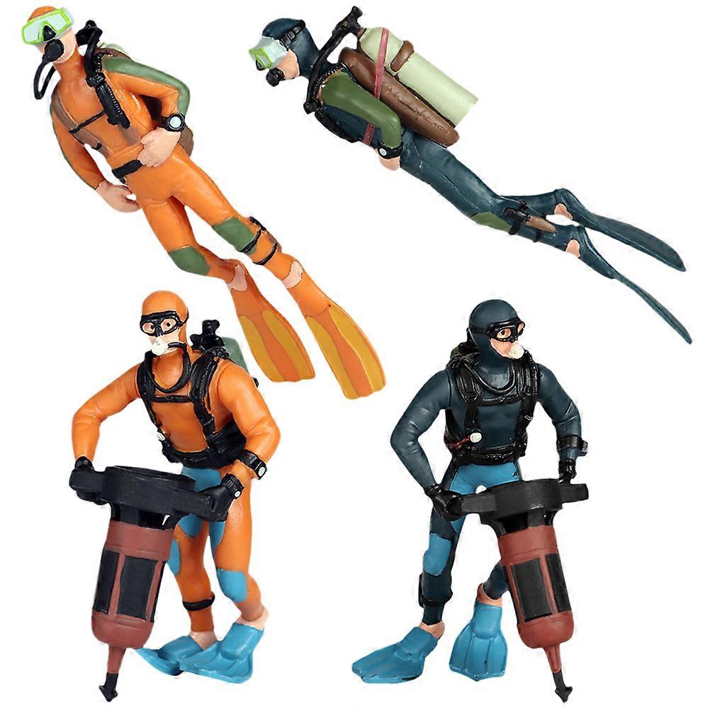 Assorted Color Plastic Model for Decor 4Pcs Sand Table Figures