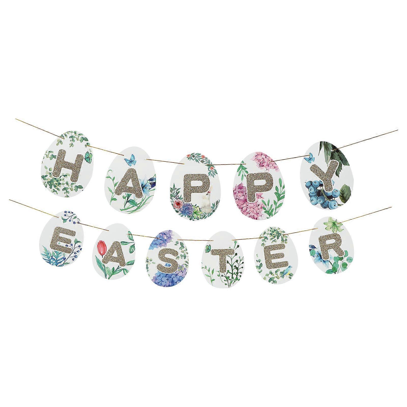 Paper Banner Adornment Home Decor Rectangle Shape Chic Design Easter 1Set