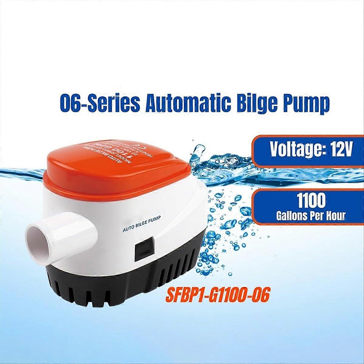 1100GPH Marine Water Pump Small Bilge Pump Automatic Drainage Pump