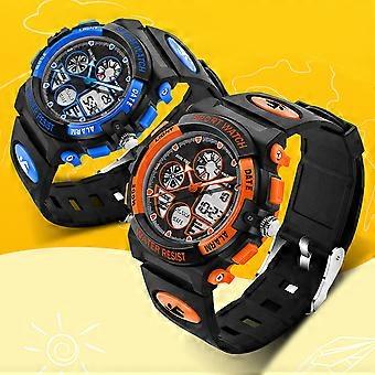 Montre électronique de sport pour enfant, montre numérique pour l'affichage de l'heure, bracelet bleu