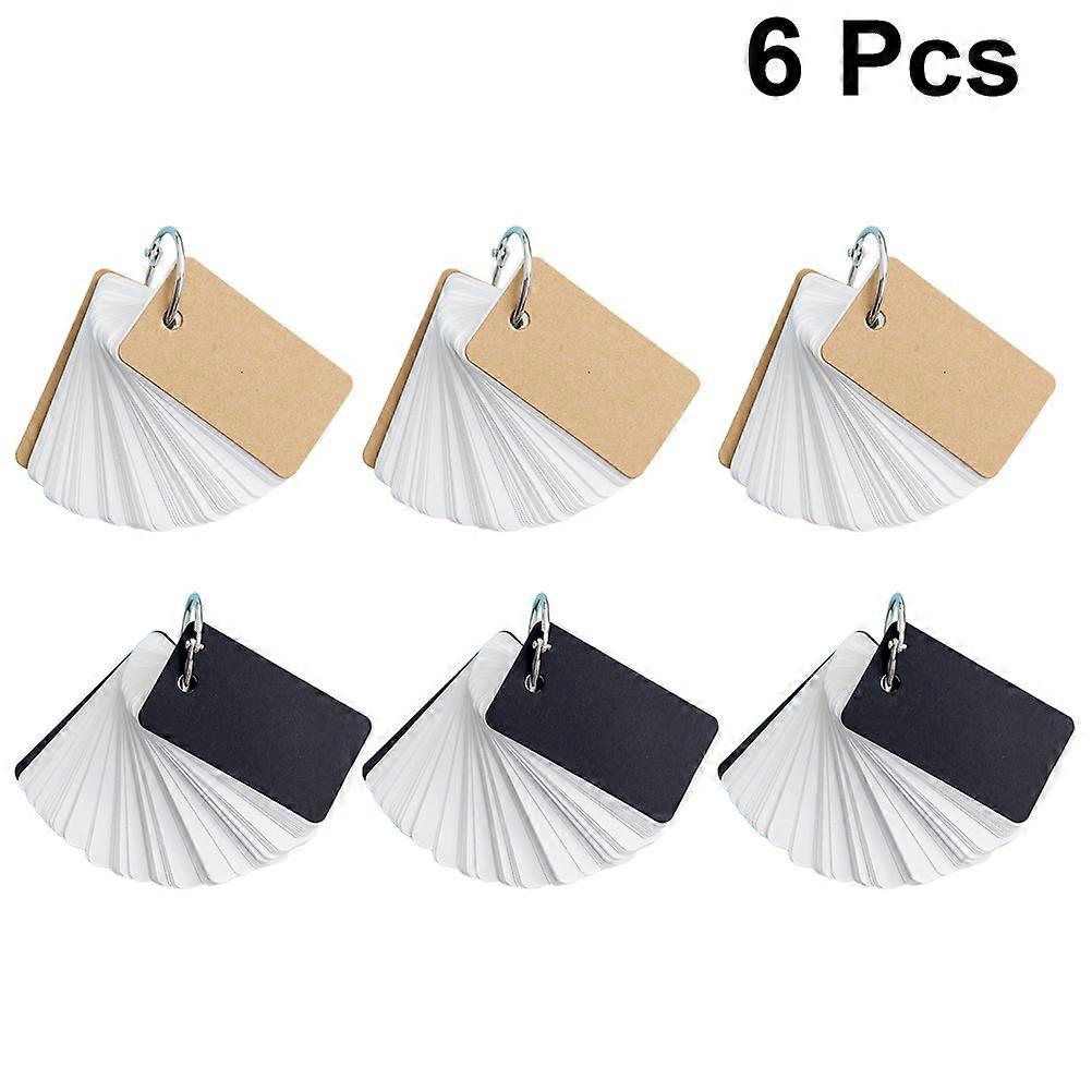 Memory Cards 6Pcs Ring Loose-Leaf Notepad for Writing Portable Assorted Colors