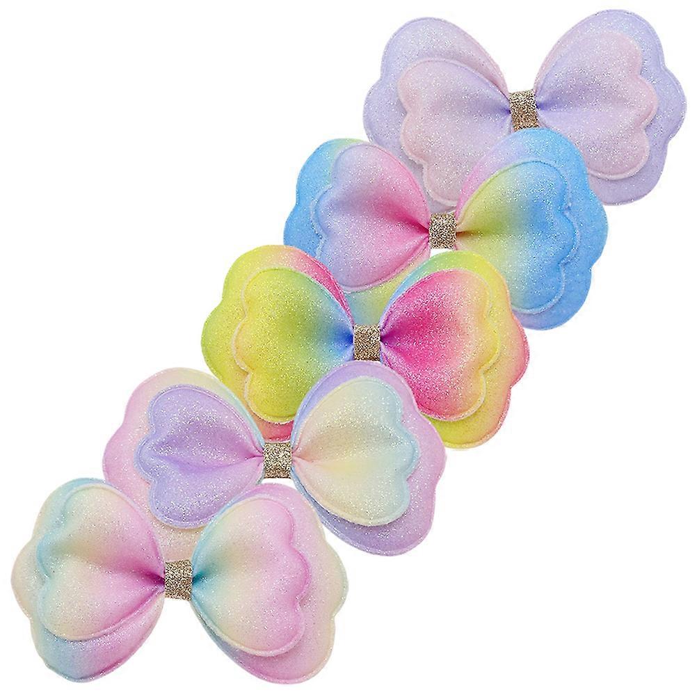 Assorted Color Fabric Bow Embellishments for DIY Crafts 5Pcs Pack