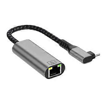 Adaptateur Ethernet USB-C coudé à 90 degrés, convertisseur LAN Gigabit pour PC RJ45