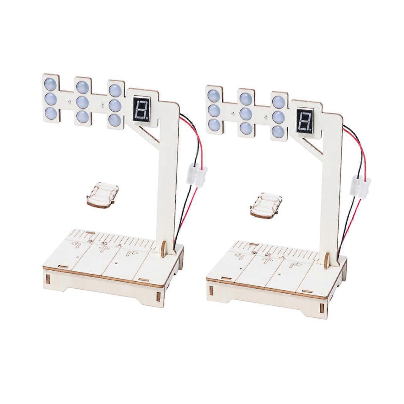 STEM Traffic Light Kit with Realistic Simulation, DIY Wooden Educational Model for Kids Coding