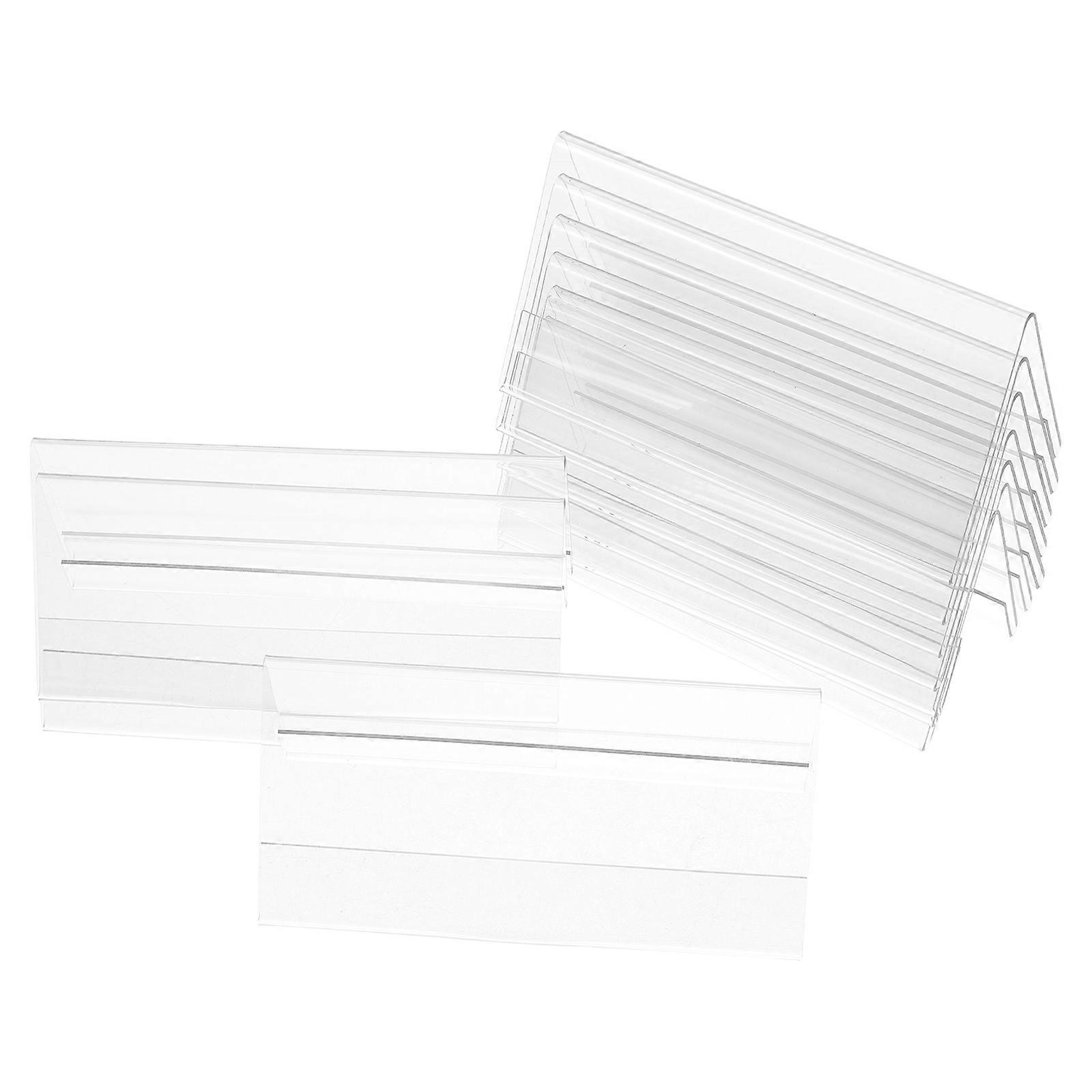 Transparent Table Name Plate Holder Office Desk Function with 20Pcs