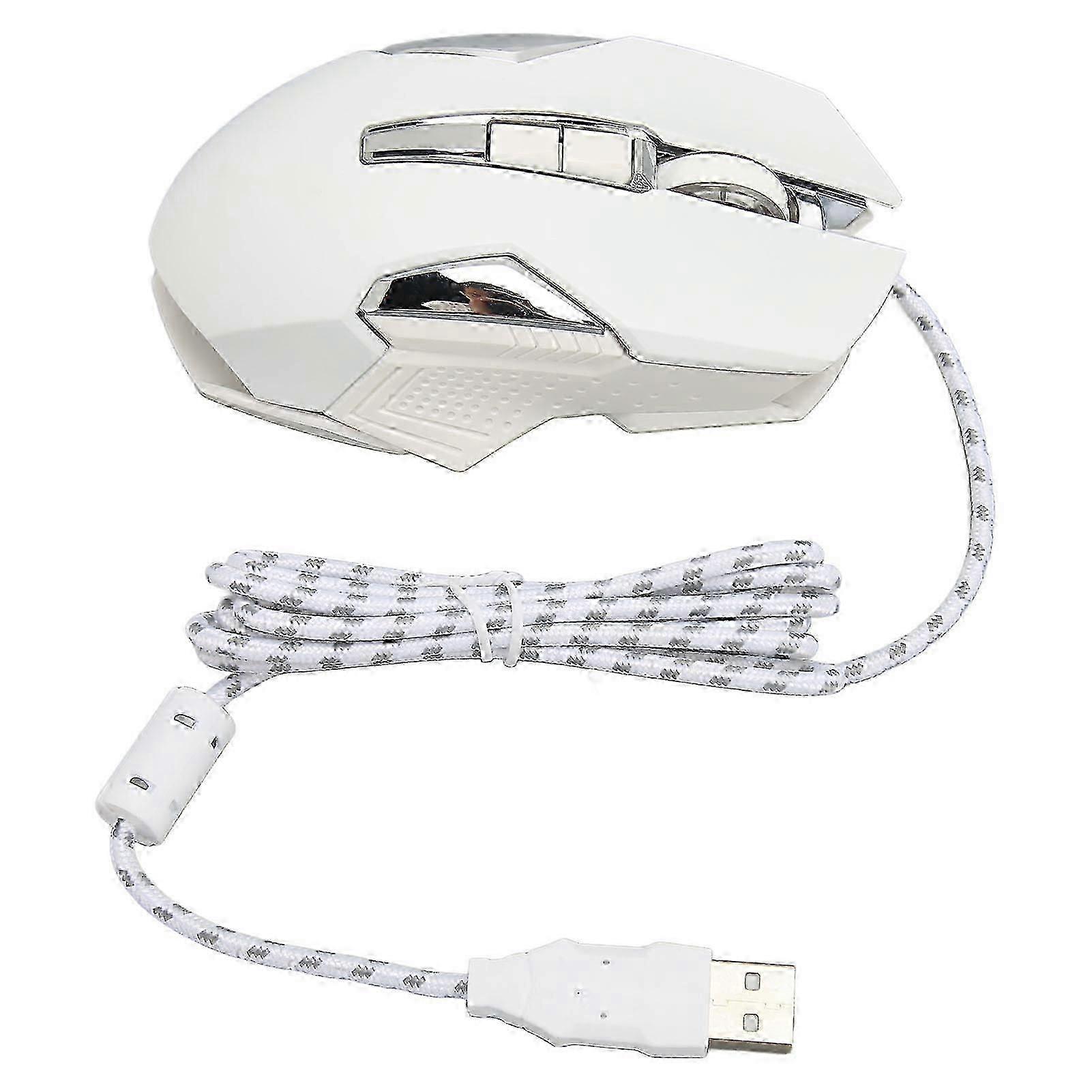 RGB Gaming Mouse 7200 DPI 8 Programmable Buttons White USB Wired