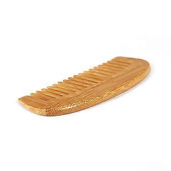 Pente de bambu em formato de meia-lua, antiestático, portátil, ideal para estilizar o cabelo.